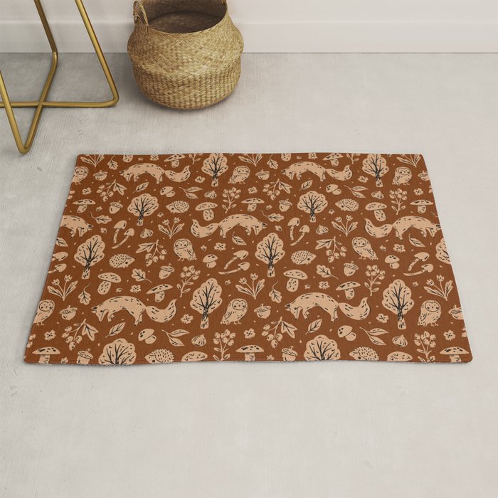 Inky Autumn Woodland Rug Gallery Image 1