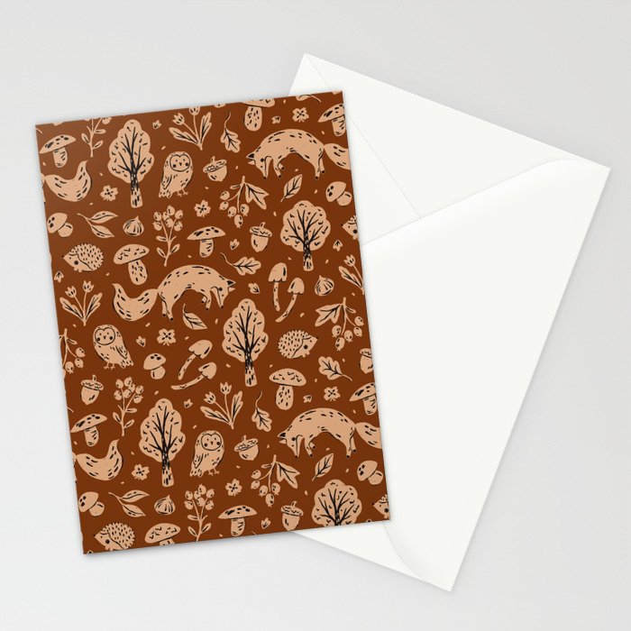Inky Autumn Woodland Stationery Card Gallery Image 2