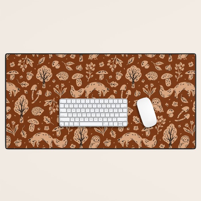 Inky Autumn Woodland Desk Mat Gallery Image 1