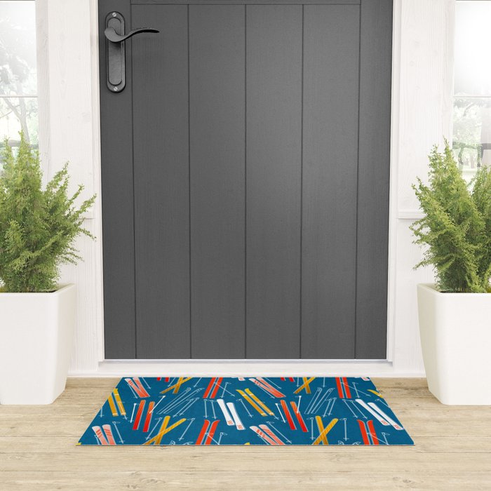 Colorful Ski Pattern Welcome Mat Gallery Image 3
