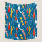 Colorful Ski Pattern Wall Tapestry Gallery Image 4