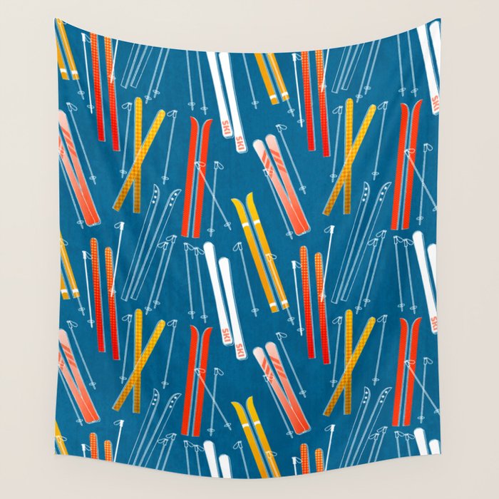 Colorful Ski Pattern Wall Tapestry Gallery Image 4