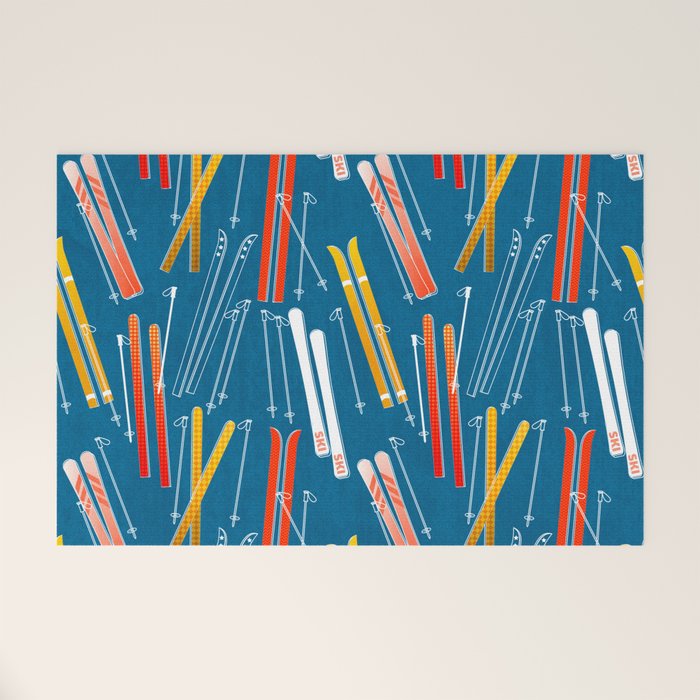 Colorful Ski Pattern Welcome Mat Gallery Image 1