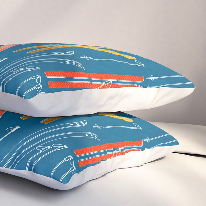 Colorful Ski Pattern Pillow Sham Gallery Image 3