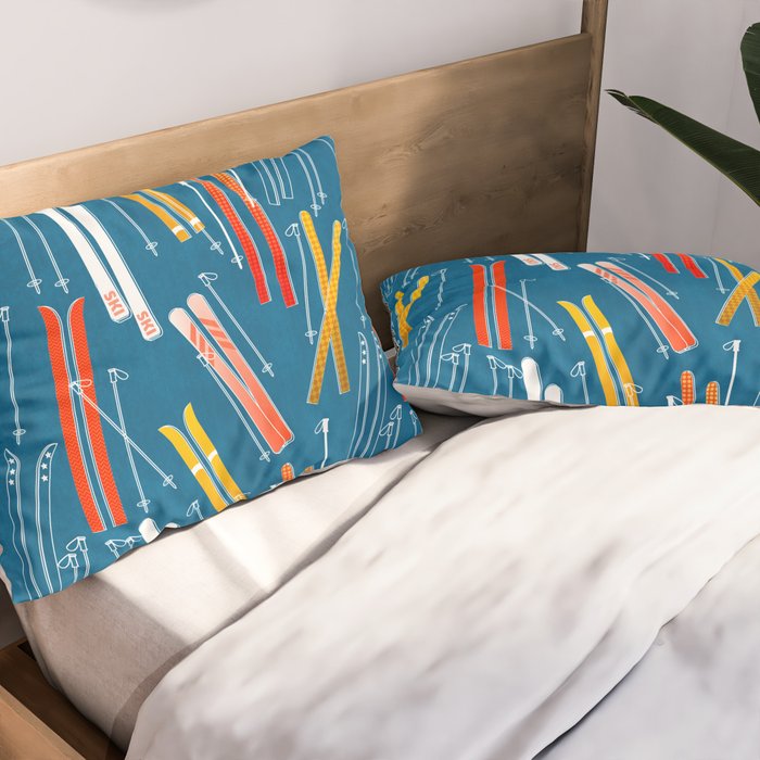 Colorful Ski Pattern Pillow Sham Gallery Image 2