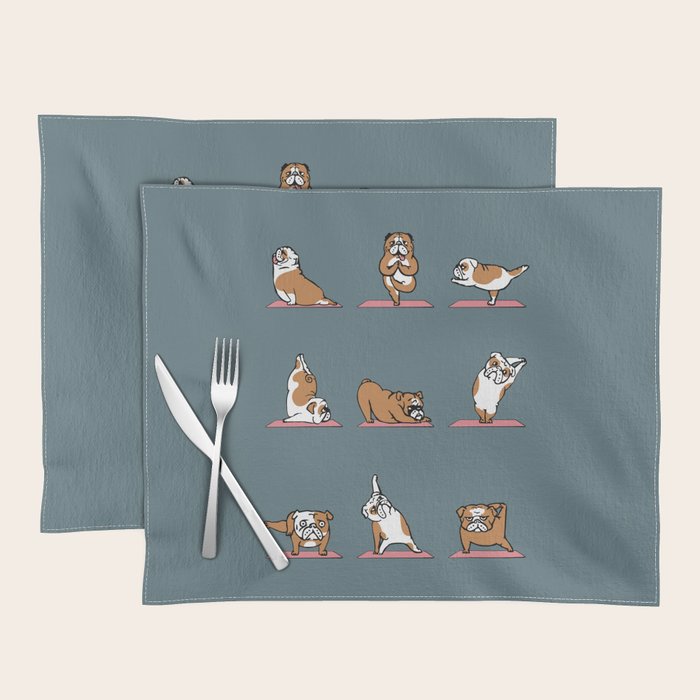 English Bulldog Yoga Placemat Gallery Image 1