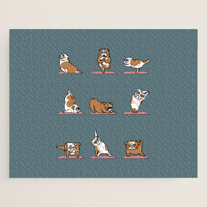 English Bulldog Yoga Jigsaw Puzzle Gallery Image 1