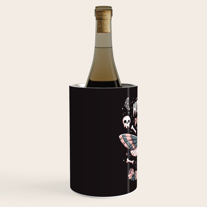 The horrors persist but so do I - gothic moth and skull design Wine Chiller Gallery Image 2