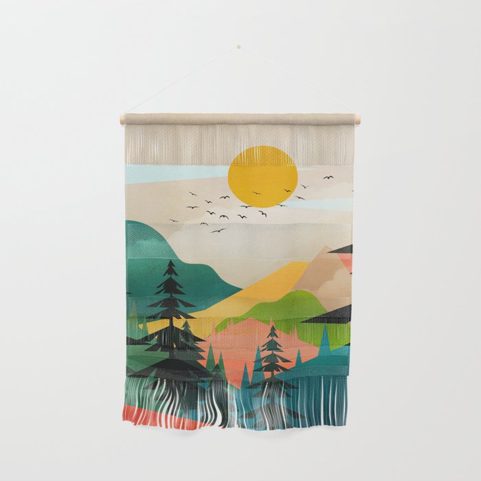 Colorful Morning in the Mountain Forest Wall Hanging Gallery Image 1