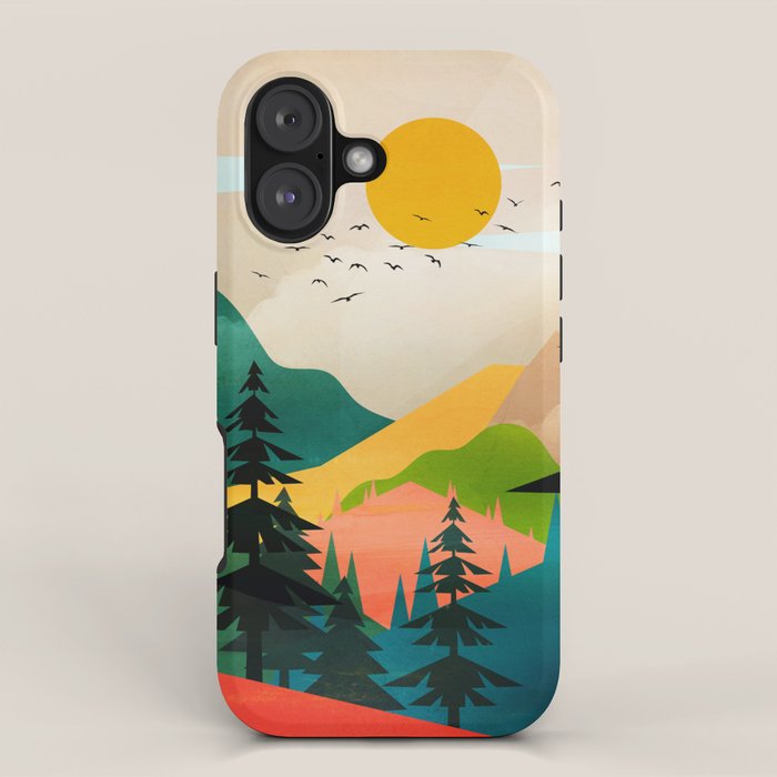 Colorful Morning in the Mountain Forest iPhone Case Gallery Image 1