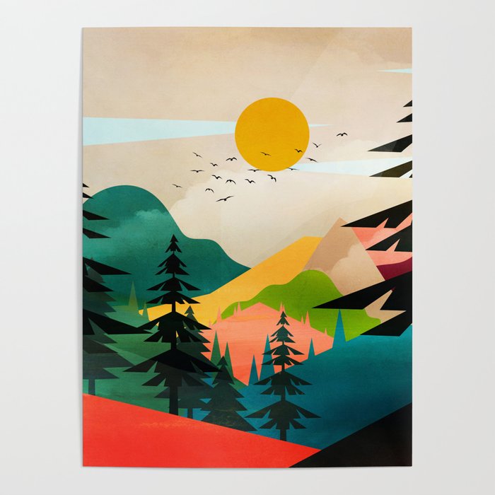 Colorful Morning in the Mountain Forest Poster Gallery Image 4