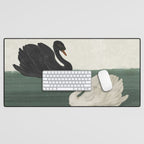 Black Swan White Swan Desk Mat Gallery Image 1