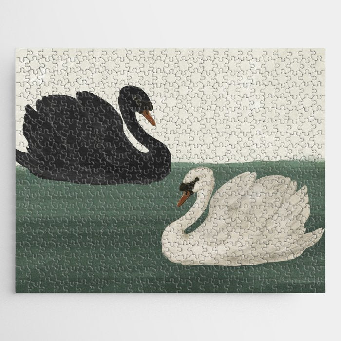 Black Swan White Swan Jigsaw Puzzle Gallery Image 1