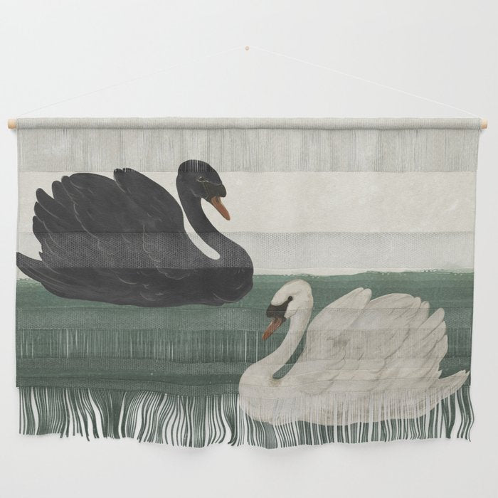 Black Swan White Swan Wall Hanging Gallery Image 1