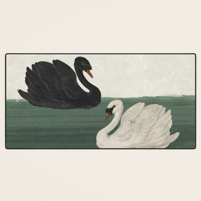Black Swan White Swan Desk Mat Gallery Image 3