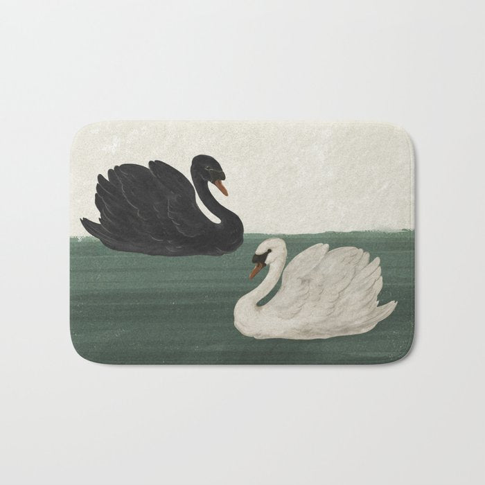 Black Swan White Swan Bath Mat Gallery Image 1