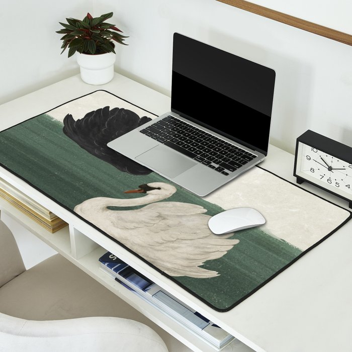 Black Swan White Swan Desk Mat Gallery Image 2