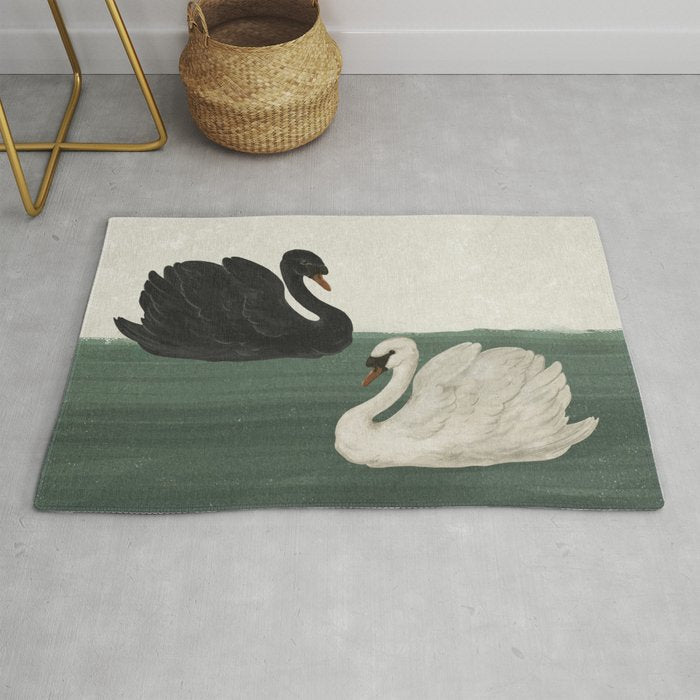 Black Swan White Swan Rug Gallery Image 1