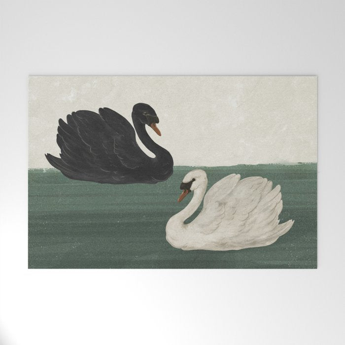 Black Swan White Swan Welcome Mat Gallery Image 1