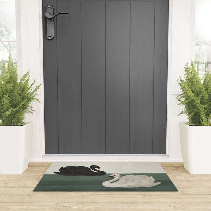 Black Swan White Swan Welcome Mat Gallery Image 3