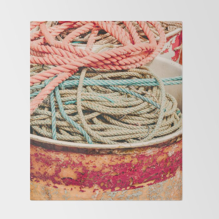 Coastal Nautical Study Throw Blanket Gallery Image 2