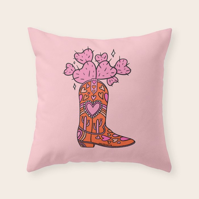 Valentine Cowboy Boot Throw Pillow Gallery Image 6