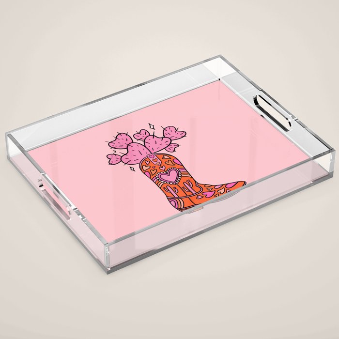 Valentine Cowboy Boot Acrylic Tray Gallery Image 1