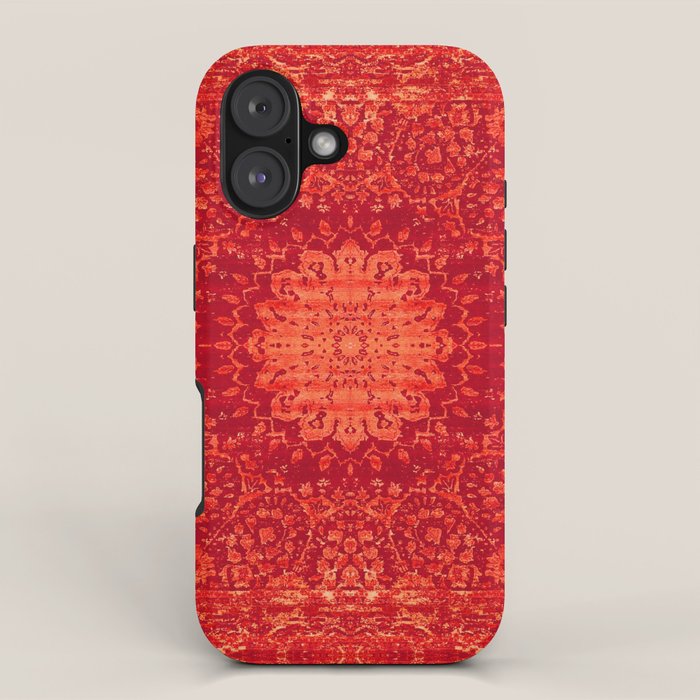 Orange Boho Oriental Traditional Antique Moroccan Style iPhone Case Gallery Image 1