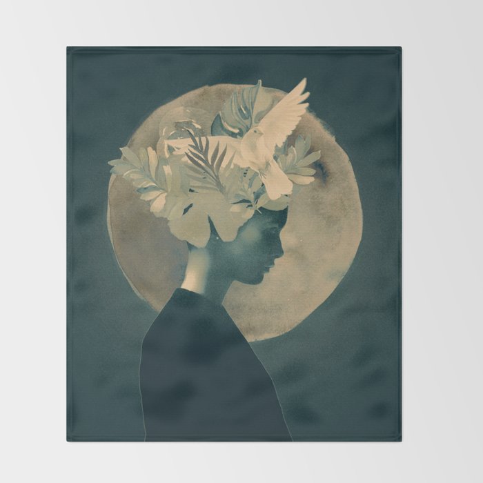 Moonlight Lady Throw Blanket Gallery Image 2