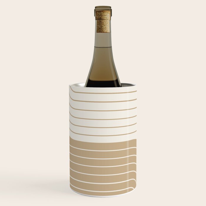 Two Tone Line Curvature LXV Earthy Boho Modern Arch Abstract Wine Chiller Gallery Image 1