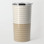 Two Tone Line Curvature LXV Earthy Boho Modern Arch Abstract Travel Mug Gallery Image 1