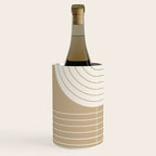 Two Tone Line Curvature LXV Earthy Boho Modern Arch Abstract Wine Chiller Gallery Image 2