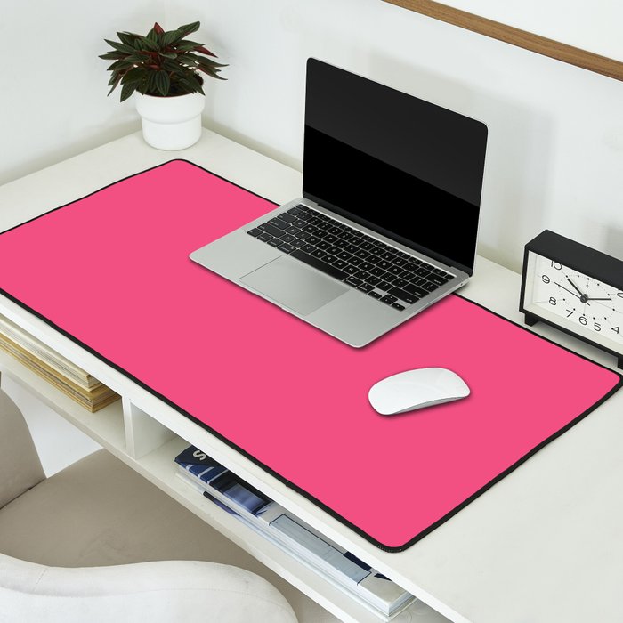 Maximal Hot Pink Solid Color Desk Mat Gallery Image 2