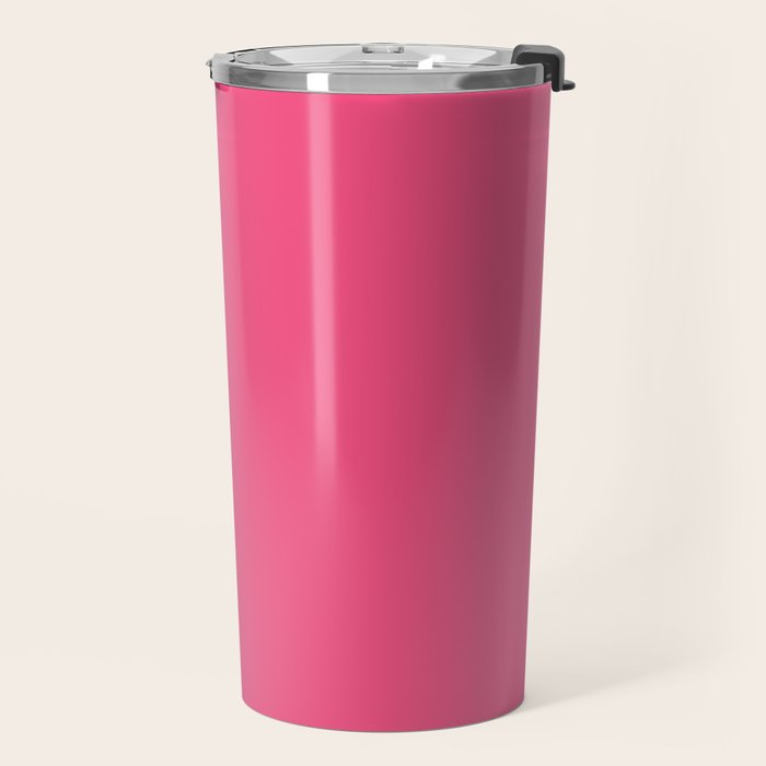 Maximal Hot Pink Solid Color Travel Mug Gallery Image 2