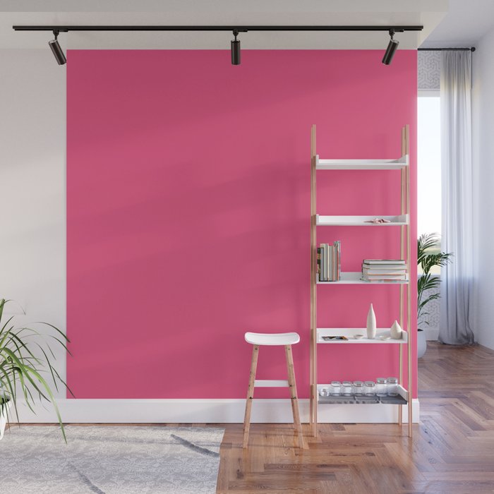 Maximal Hot Pink Solid Color Wall Mural Gallery Image 1