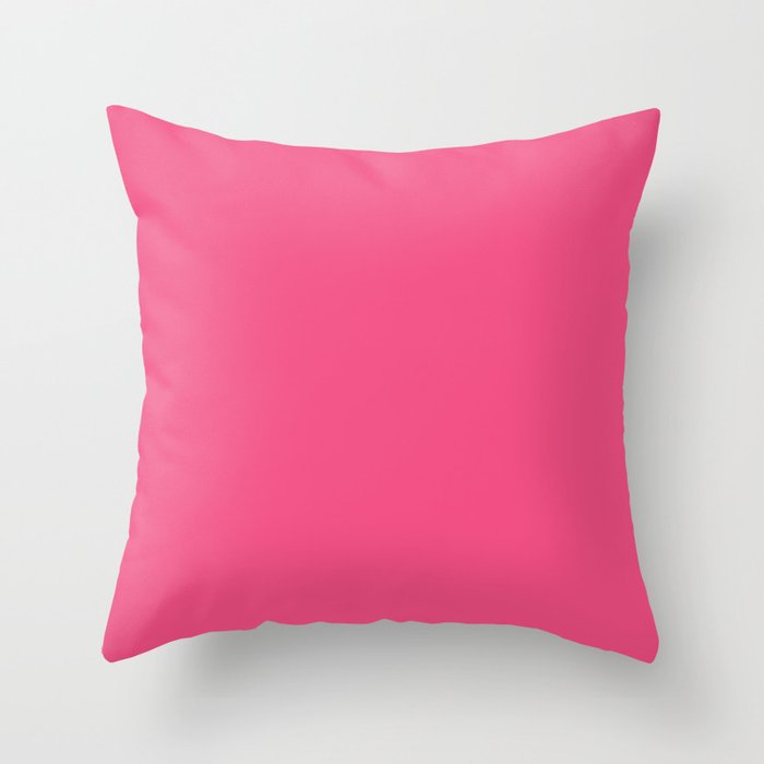 Maximal Hot Pink Solid Color Throw Pillow Gallery Image 6