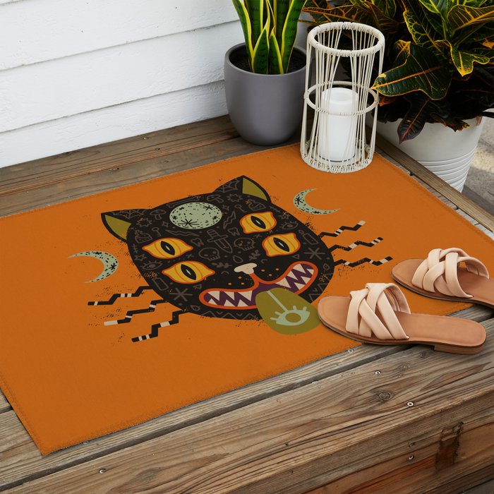 Spooky Cat Outdoor Rug Gallery Image 2