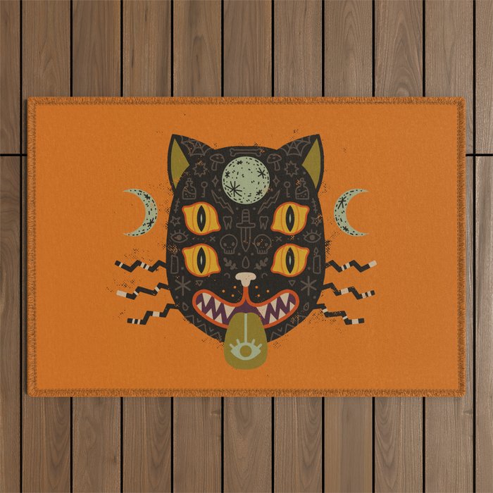 Spooky Cat Outdoor Rug Gallery Image 1