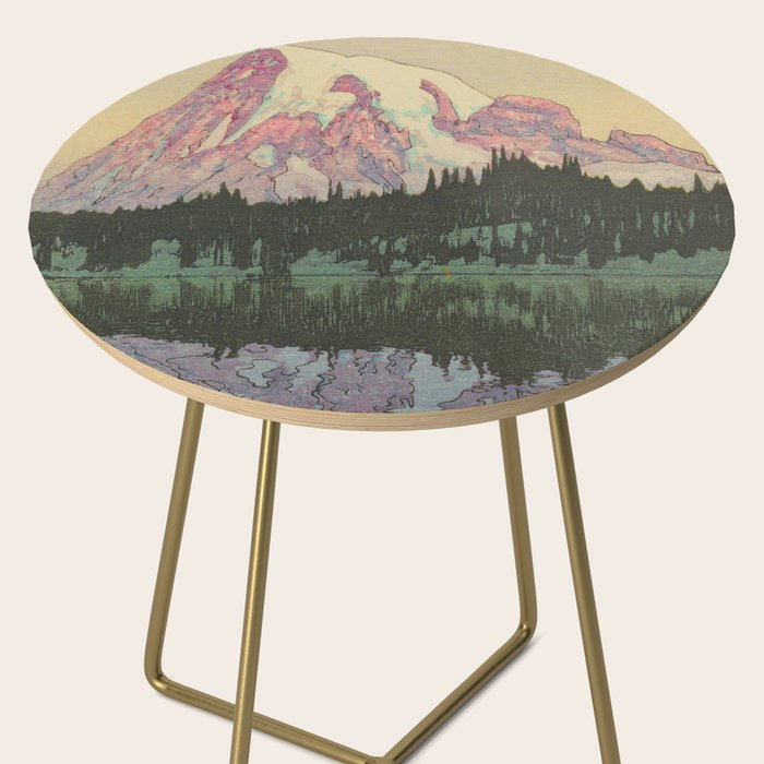 Hiroshi Yoshida Vintage Japanese Woodblock Print Reflection Lake Landscape Side Table Gallery Image 2