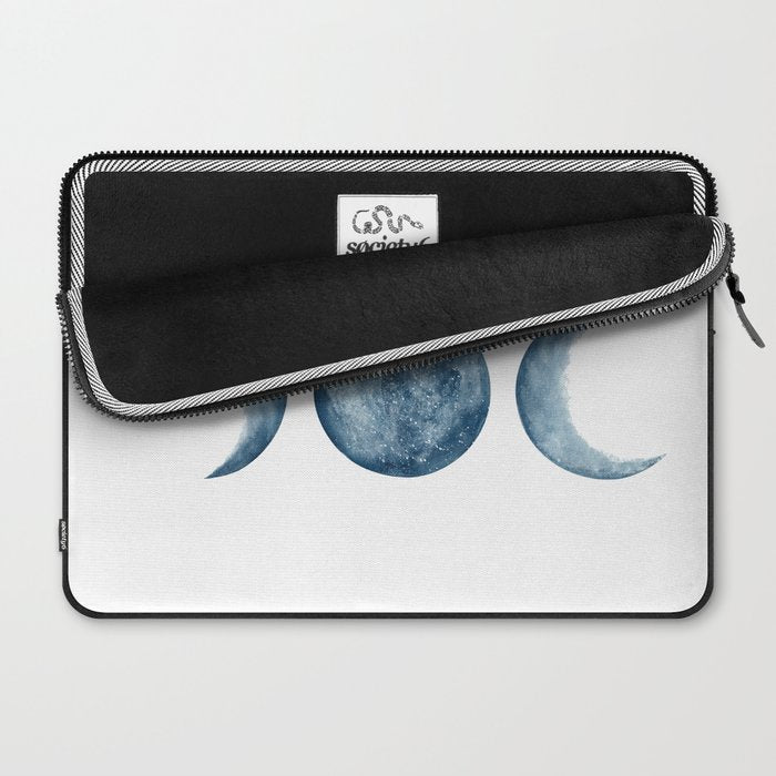 Blue Moon Phases Watercolor Laptop Sleeve Gallery Image 2