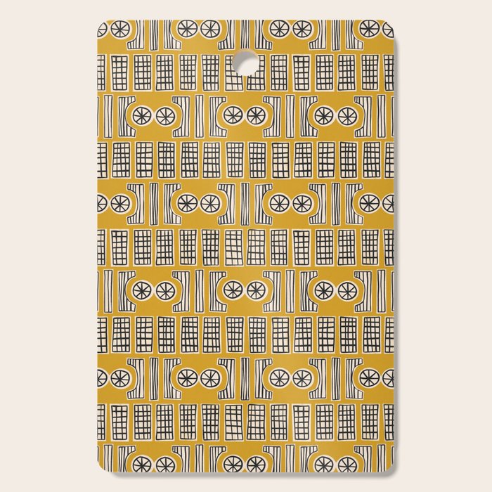 Handcut Geometry - Mustard Cutting Board Gallery Image 1