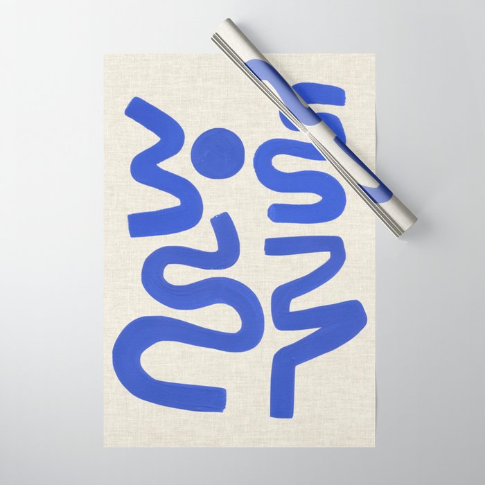 Blue Zig Wiggles Wrapping Paper Gallery Image 1