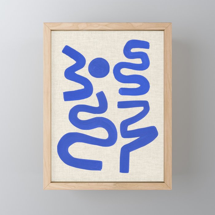Blue Zig Wiggles Mini Art Print Gallery Image 1