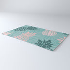Summer, Pineapple Art, Pink, Turquoise, Teal Rug Gallery Image 3
