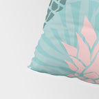 Summer, Pineapple Art, Pink, Turquoise, Teal Pillow Sham Gallery Image 4