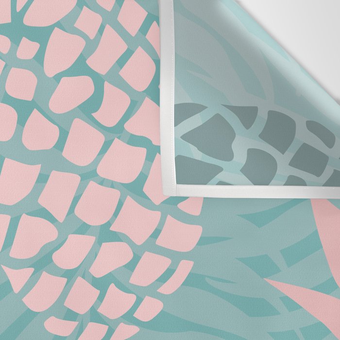 Summer, Pineapple Art, Pink, Turquoise, Teal Wall Tapestry Gallery Image 3