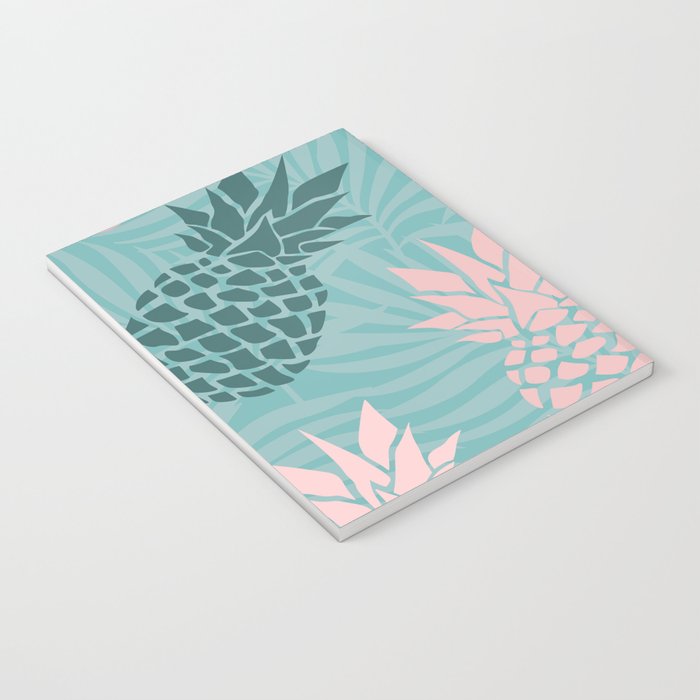 Summer, Pineapple Art, Pink, Turquoise, Teal Notebook Gallery Image 3