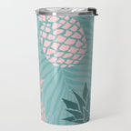 Summer, Pineapple Art, Pink, Turquoise, Teal Travel Mug Gallery Image 2