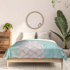 Summer, Pineapple Art, Pink, Turquoise, Teal Comforter Gallery Image 3