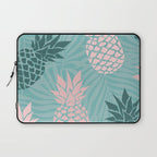 Summer, Pineapple Art, Pink, Turquoise, Teal Laptop Sleeve Gallery Image 1